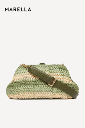 Marella green raffia-look bag Orefice