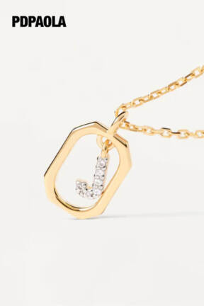 PDPaola mini gold letter J necklace CO02-521