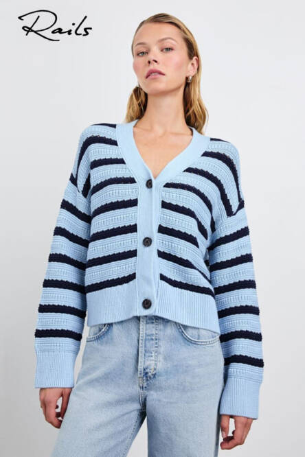 Rails v neck stripe cardigan Geneva
