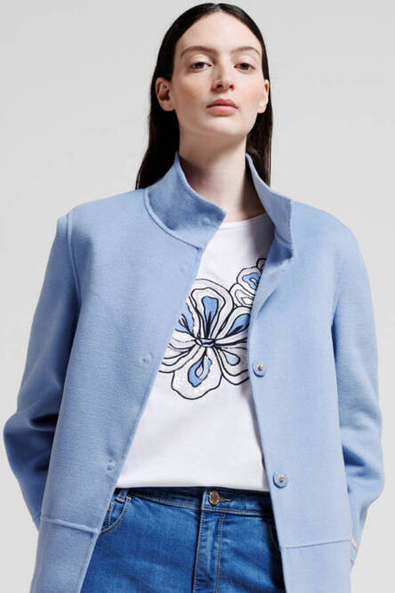 Diana Gallesi blue embroidered flower t shirt G002R000570N
