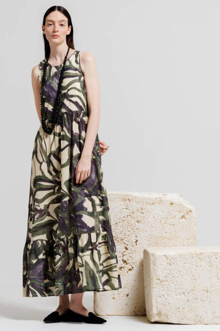 Diana Gallesi green sleeveless dress 7203R003240N