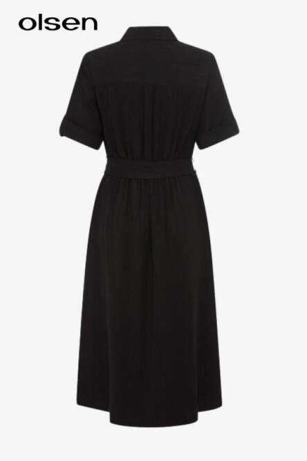 Olsen belted crinkle shirt dress 13002000