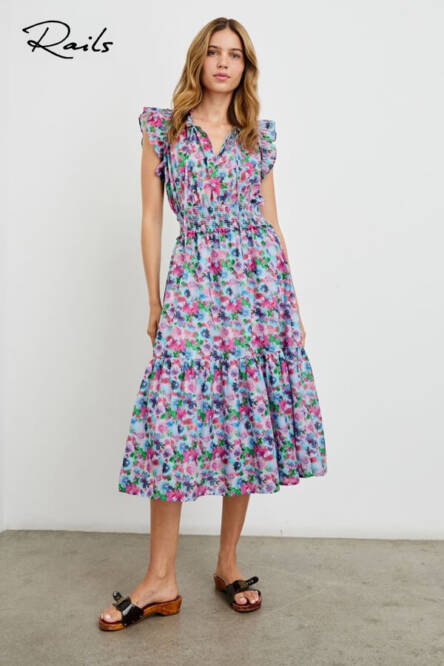 Rails frill cap sleeve dress Garden